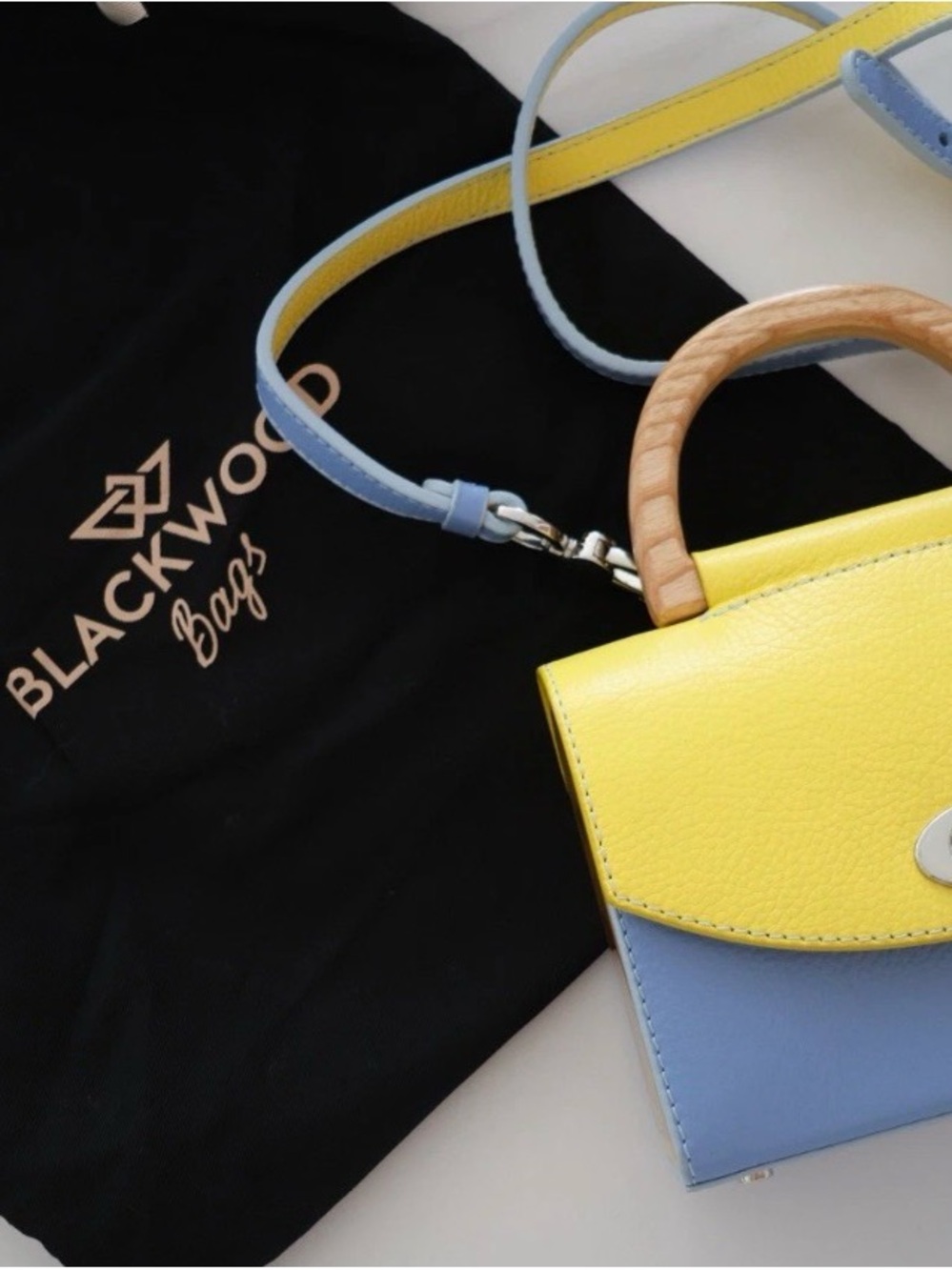 Yellow and Blue Top-Handle Crossbody Bag - Blackwood brand